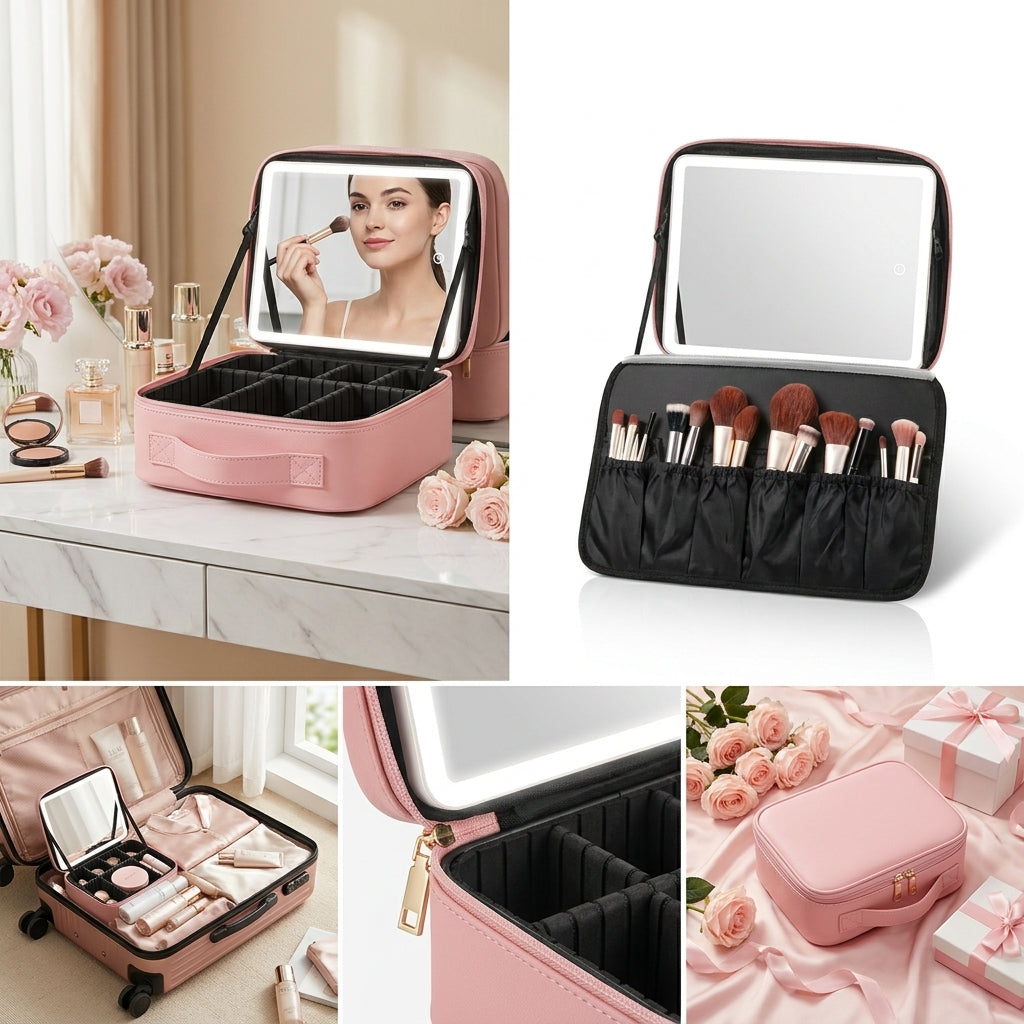 Trousse de maquillage + Miroir LED